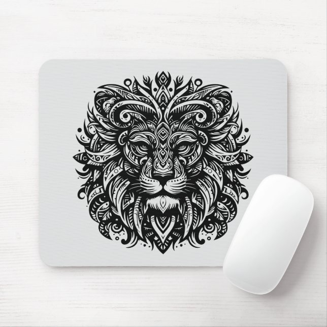Tribal Lion Mouse Pad (With Mouse)