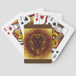 tribal lion playing cards