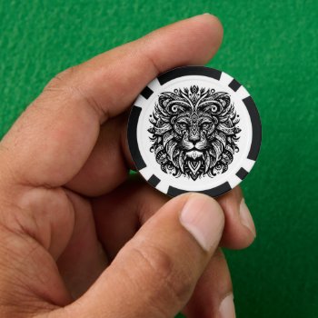 Tribal Lion Poker Chips by ironydesignphotos at Zazzle