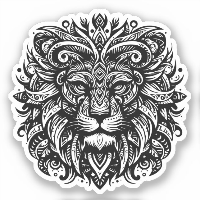 Tribal Lion Sticker (Front)