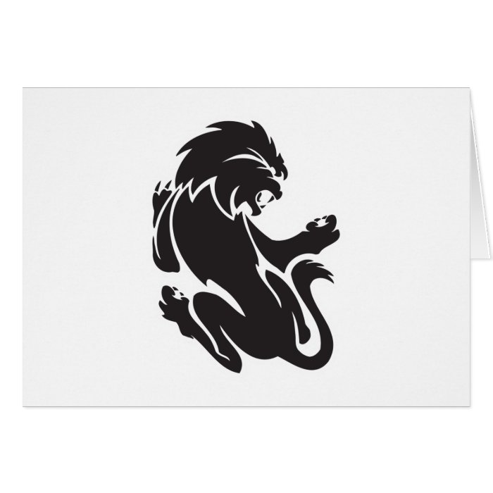 Tribal Lion Tattoo Design Greeting Card