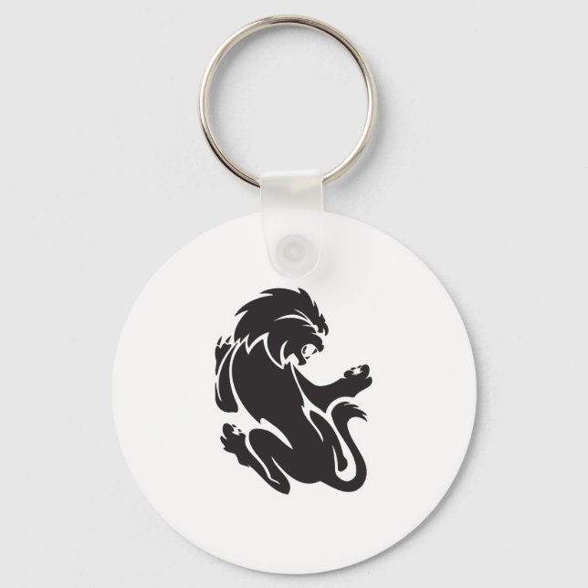 Tribal Lion Tattoo Design Keychain (Front)