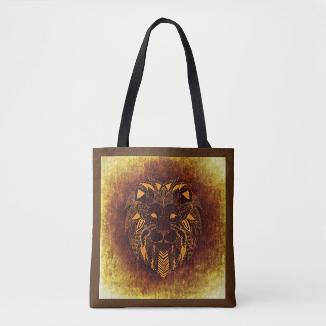 tribal lion tote bag (Front)