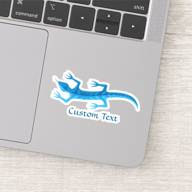 Tribal Lizard Blue Sticker (Detail)