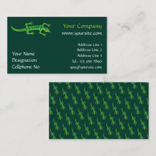 Tribal Lizard Green Business Card