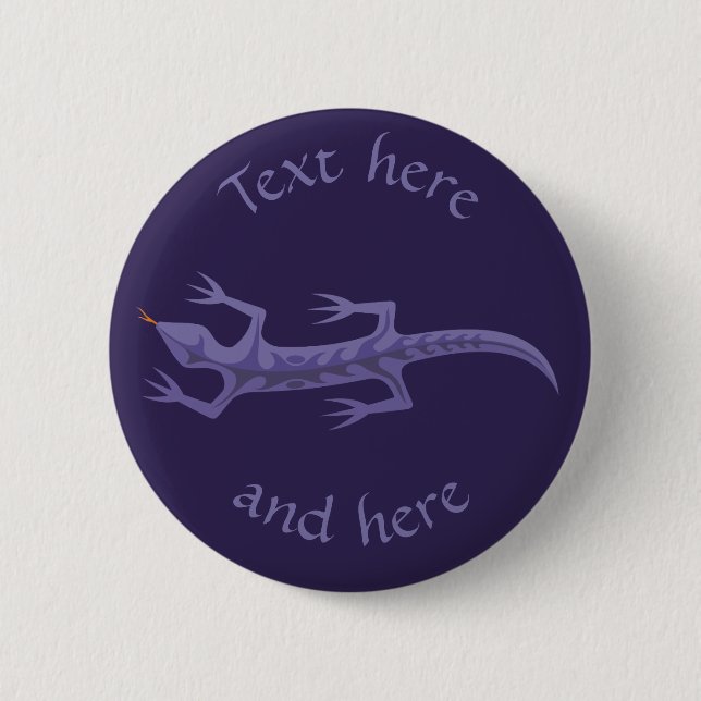 Tribal Lizard Mauve Button (Front)