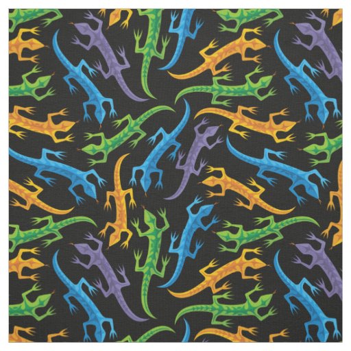 Tribal Lizards Colourful Pattern Fabric