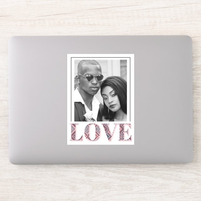 Tribal Love Typography Customizable Photograph Sticker (Computer)