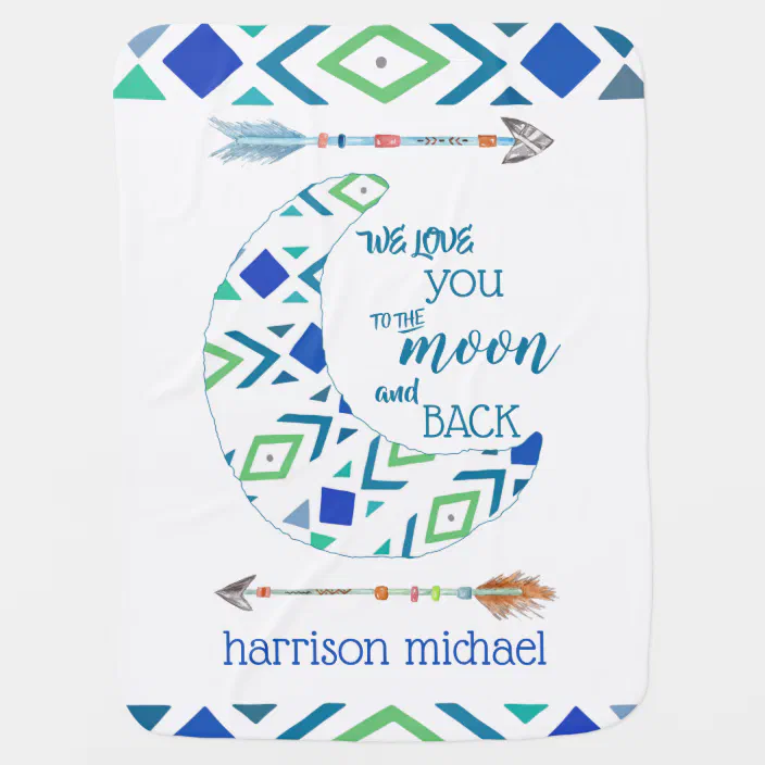 Tribal Love You To Moon Baby Boy Trendy Modern Baby Blanket Zazzle Com Tribal Love You To Moon Baby Boy Trendy Modern Baby Blanket Zazzle Com