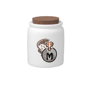 Tribal Malaysian Cat Gecko Monogram Candy Jar