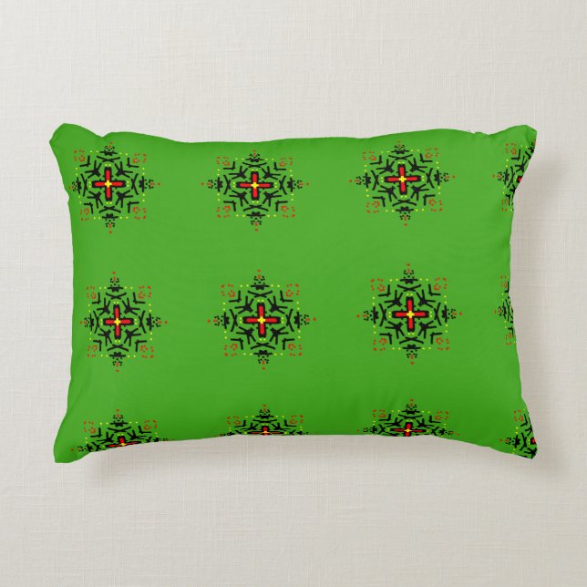 Tribal Mandala Art Accent Pillow (Front)