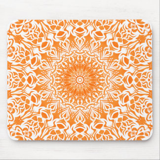 Tribal Mandala Orange Mouse Pad