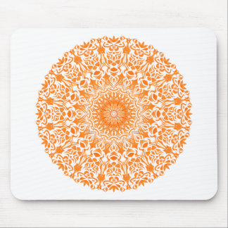 Tribal Mandala Orange Mouse Pad