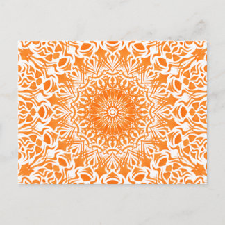 Tribal Mandala Orange Postcard