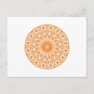 Tribal Mandala Orange Postcard