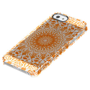 Tribal Mandala Orange Clear iPhone SE/5/5s Case