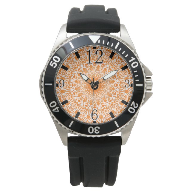 Tribal Mandala Orange Watch (Front)