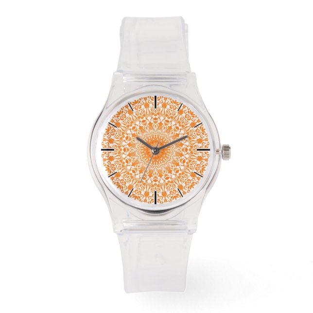 Tribal Mandala Orange Watch (Front)