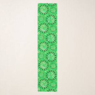 Tribal Mandala Print, Emerald and Lime Green Scarf