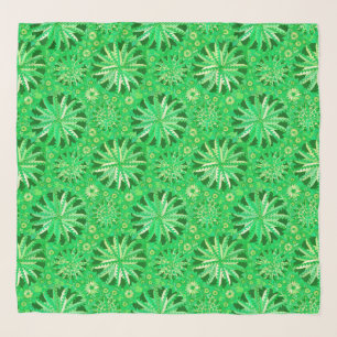Tribal Mandala Print, Emerald and Lime Green Scarf