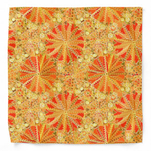 Tribal Mandala Print, Mustard Gold and Orange Bandana