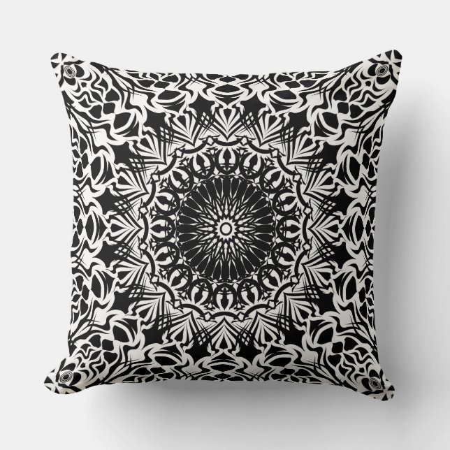 Tribal Mandala Throw Pillow (Front)