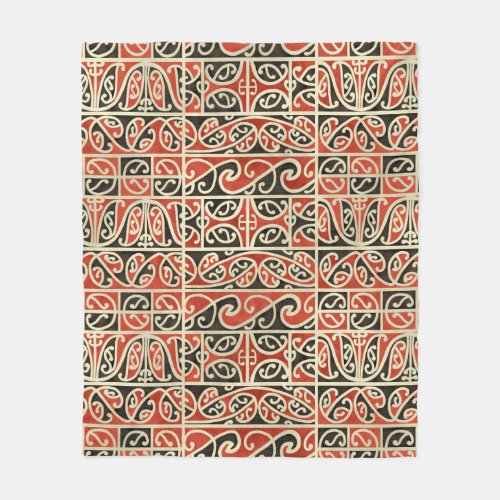 Tribal Maori Kowhaiwhai Koru New Zealand Pattern Fleece Blanket