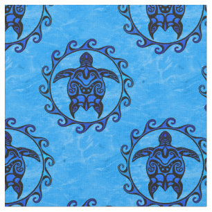 Tribal Maori Sun Turtles Fabric