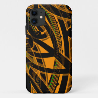 Tribal Maori tattoo designs with vivid colors iPhone 11 Case