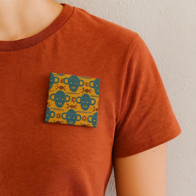 Tribal Mask African Ethnic Face Pattern Button (Creator Uploaded)