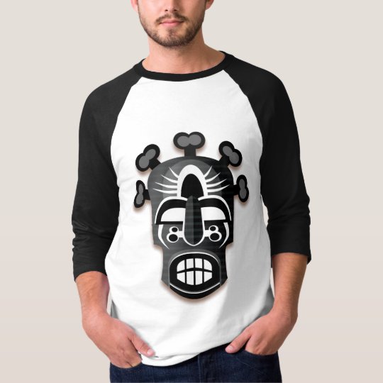 TRIBAL MASK Basic 3/4 Sleeve Raglan T-Shirt