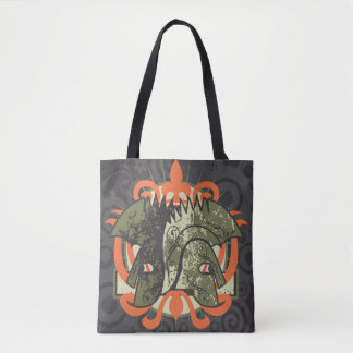 Tribal Mask with Orange Crown Tote Bag