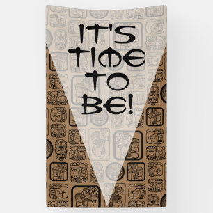 Tribal MAYA ancient mask pattern 1 Banner