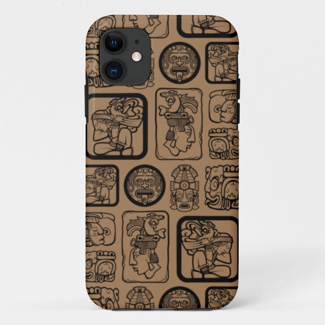 Tribal MAYA ancient mask pattern 1 Case-Mate iPhone Case (Back)