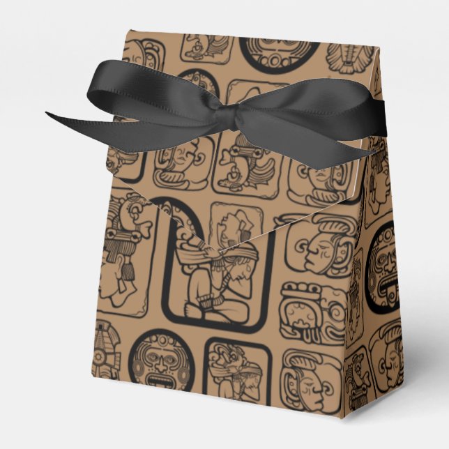 Tribal MAYA ancient mask pattern 1 Favor Boxes (Front Side)