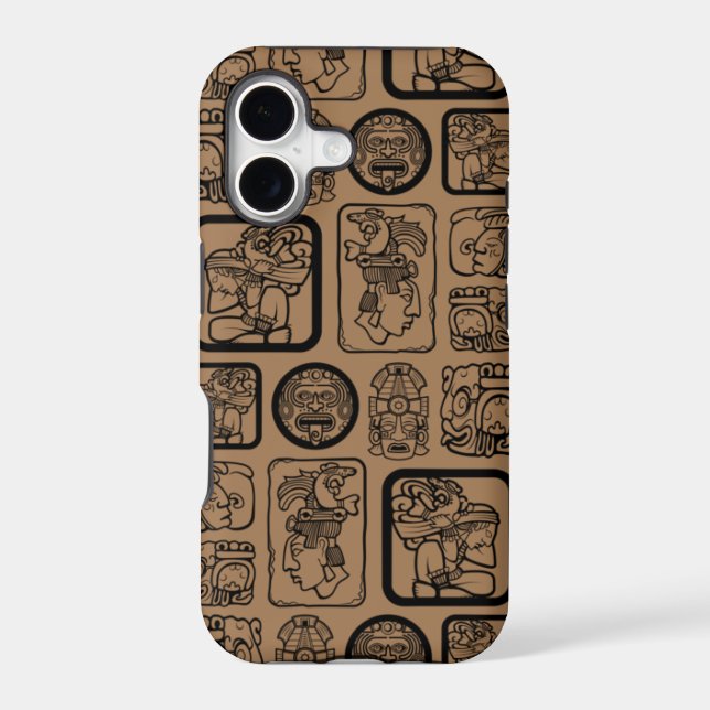 Tribal MAYA ancient mask pattern 1 Iphone Case (Back)