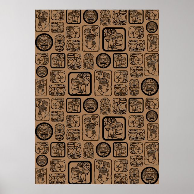 Tribal MAYA ancient mask pattern 1 Poster (Front)