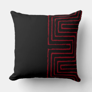 Tribal Maze Mud Cloth Pattern African Throw Pillow