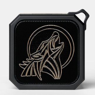 Tribal Metallic Howling Wolf Emblem Bluetooth Speaker