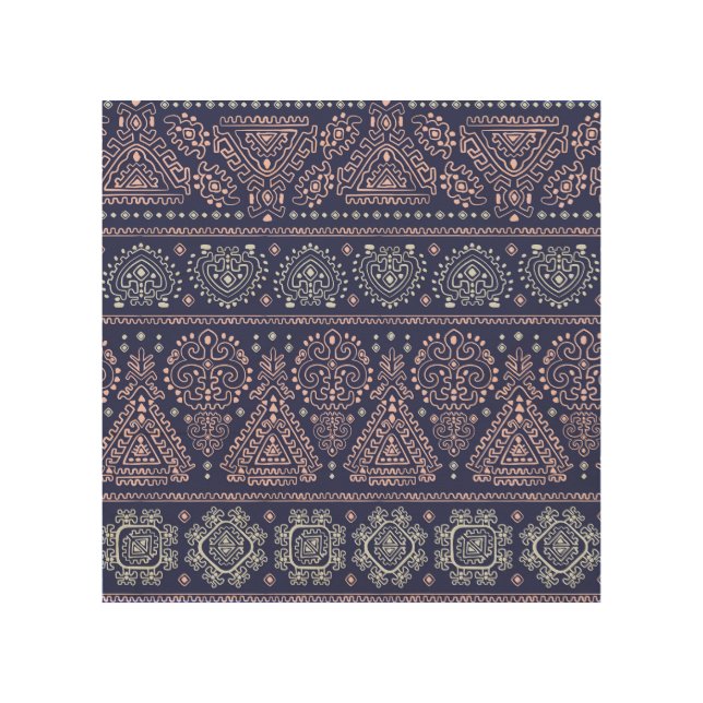 Tribal Mexican, ethnic seamless pattern. Wood Wall Art (Front)