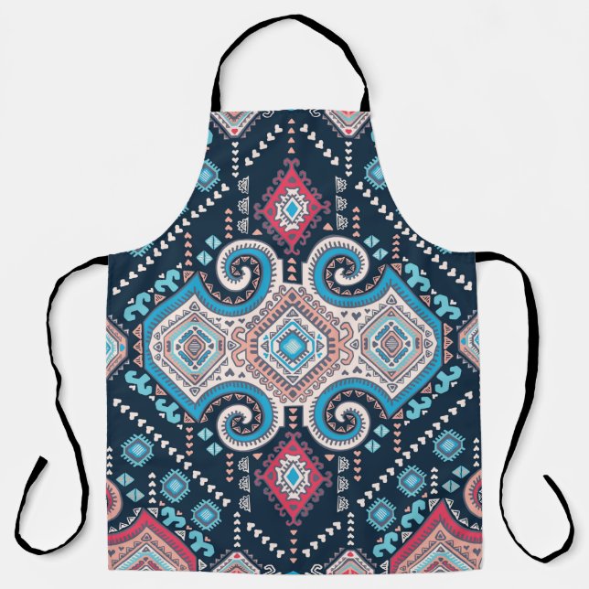 Tribal mexican vintage ethnic seamless pattern apron (Front)