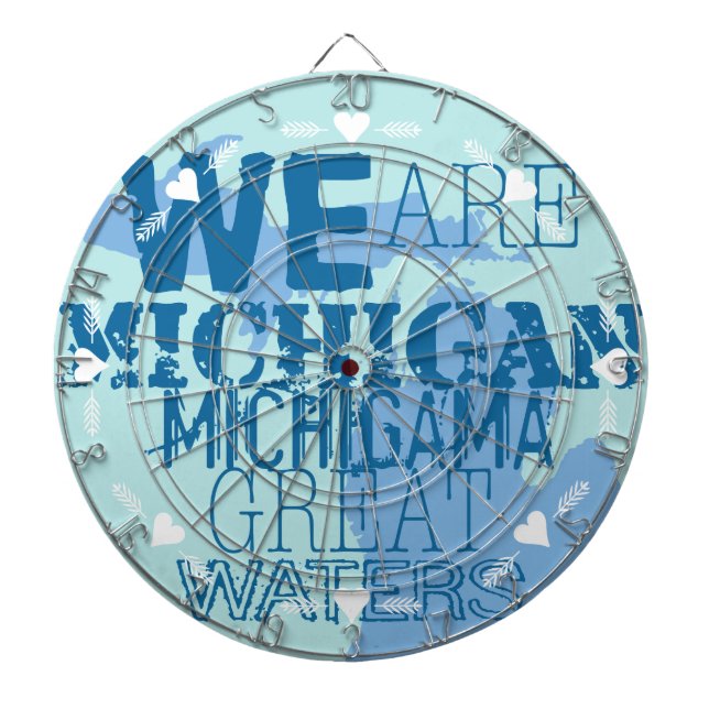 Tribal Michigan Michigama Great Waters Up North Dartboard With Darts (Front)