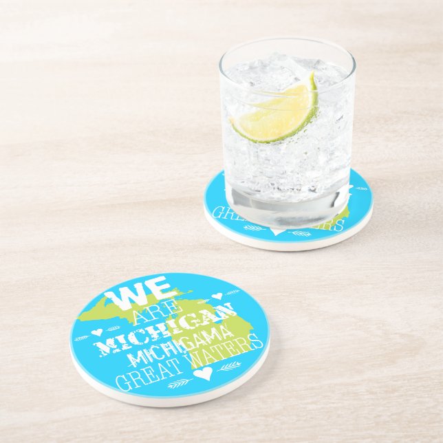 Tribal Michigan Michigama Great Waters Up North Drink Coaster (Side)