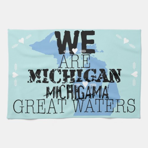 Tribal Michigan Michigama Great Waters Up North Kitchen Towel