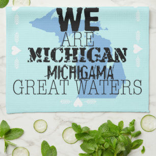 Tribal Michigan Michigama Great Waters Up North Kitchen Towel