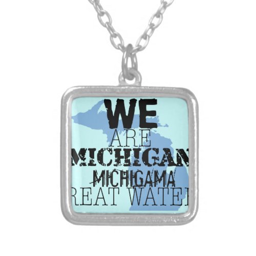 Tribal Michigan Michigama Great Waters Up North Silver Plated Necklace