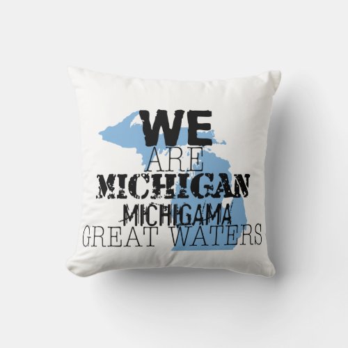 Tribal Michigan Michigama Great Waters Up North Throw Pillow