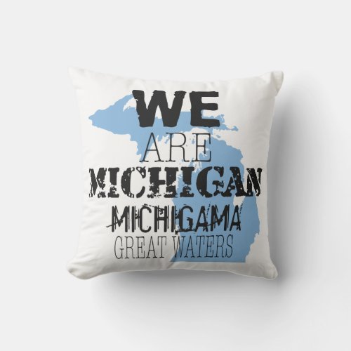 Tribal Michigan Michigama Great Waters Up North Throw Pillow