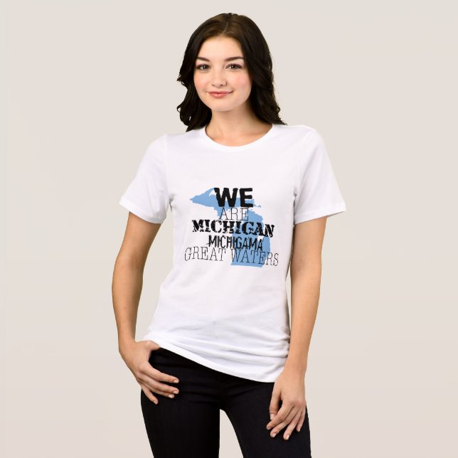 Tribal Michigan Michigama Great Waters Up North Tri-Blend Shirt (Front Full)