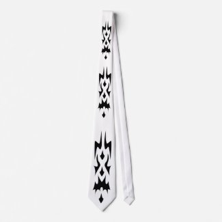 Tribal minimalist black and white modern tie